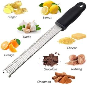 img 1 attached to 🍋 Ultimate Citrus Zester, Cheese Grater and Dual Julienne Peeler Set with Razor-Sharp Stainless Steel Blades, Cover and Cleaning Brush - Ideal for Ginger, Garlic, Nutmeg, Chocolate, Vegetables, Fruits - OHENNY