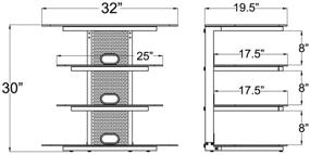 img 1 attached to 📺 Stylish TransDeco Corner TV Audio Video Stand - 35" Black: Organize and Enhance Your Entertainment Setup!