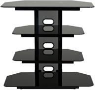 📺 stylish transdeco corner tv audio video stand - 35" black: organize and enhance your entertainment setup! logo