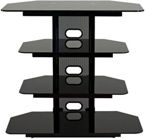 img 3 attached to 📺 Stylish TransDeco Corner TV Audio Video Stand - 35" Black: Organize and Enhance Your Entertainment Setup!