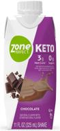 🍫 zone perfect keto shakes: low net carbs, zero sugar, mcts, hunger management snack with 18g fat & 10g protein, chocolate flavor (12 count) logo