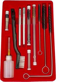 img 4 attached to 🎨 Tooluxe 31209L HVLP Air Spray Paint Gun Cleaning Kit - 23 Pieces, Long Handle Straight & Angle Wire Brush, Flexible Mini Brushes for Tubes, Storage Case, Airbrush Cleaner