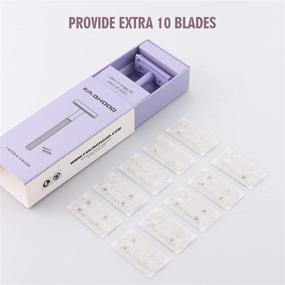 img 1 attached to 🪒 Kinghood Double Edge Safety Razor, Eco-Friendly Razor for Men & Women, Body & Face Shaving, Zero Waste Reusable Razor, Metal Handle with 10 Blades (Light Purple)