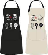 hilarious couples apron sets: his and her adjustable kitchen cooking aprons - perfect wedding and bridal shower gifts! логотип