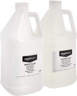 🔍 amazon basics clear and white glue combo - 1/2 gallon, 2-pack for ultimate slime making logo