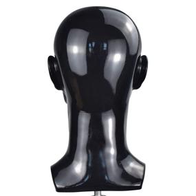 img 2 attached to 💇 Ba Sha PVC Male Mannequin Head: Black Manikin Stand for Wig, Hat, Scarf & Glasses Display - Beauty Styling Tool with Mount Hole