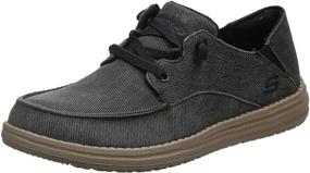 img 4 attached to Skechers MELSON VOLGO Canvas Moccasin Medium Men's Shoes and Loafers & Slip-Ons