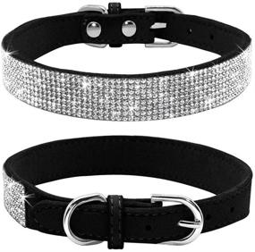 img 4 attached to Dazzle your Pet with Haoyueer's Sparkling Rhinestone Dog Collar - Perfectly Cute & Durable Crystal Diamond Collar for Dogs & Cats