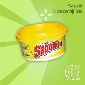 img 2 attached to Sapolio Lavavajilla Lemon + Esponja: Powerful 12.6 Oz Dishwasher Paste with Sponge