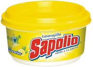 sapolio lavavajilla lemon + esponja: powerful 12.6 oz dishwasher paste with sponge logo