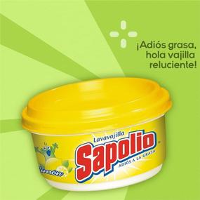 img 1 attached to Sapolio Lavavajilla Lemon + Esponja: Powerful 12.6 Oz Dishwasher Paste with Sponge