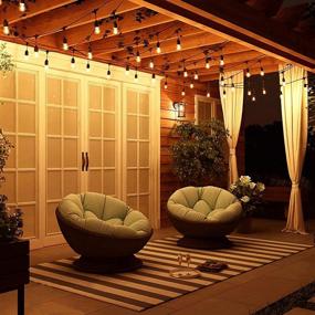 img 2 attached to 🌟 LUKASUMI LED Outdoor String Lights: 52Ft Classic Patio Lights for Garden Backyard Porch Lighting with 15+1 Vintage Bulbs - Waterproof & Commercial Grade - Warm Yellow Party Lights