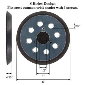 img 1 attached to 🔄 AxPower 4 Pack 5-inch 8-Hole Replacement Sander Pads - 5" Hook and Loop Sanding Backing Plates for Makita 743081-8 743051-7, DeWalt 151281-08 DW4388, Porter Cable, Hitachi 324-209" (optimized version)