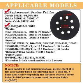 img 2 attached to 🔄 AxPower 4 Pack 5-inch 8-Hole Replacement Sander Pads - 5" Hook and Loop Sanding Backing Plates for Makita 743081-8 743051-7, DeWalt 151281-08 DW4388, Porter Cable, Hitachi 324-209" (optimized version)