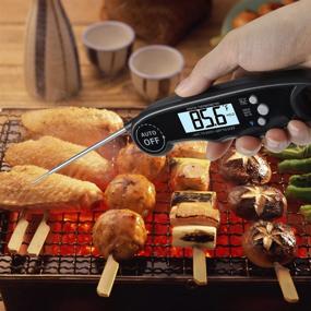 img 2 attached to 🌡️ Fast and Accurate Instant Read Meat Thermometer with Long Probe, Backlight, and Waterproof Design - Perfect for Cooking, BBQ, Baking, and More!