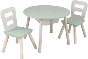 img 4 attached to 🪑 KidKraft Round Storage Table and Chair Set: Convenient and Stylish Kids' Furniture