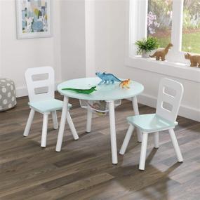 img 2 attached to 🪑 KidKraft Round Storage Table and Chair Set: Convenient and Stylish Kids' Furniture