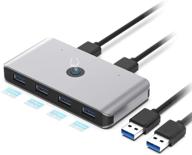 💻 rocketek usb switch: высокоскоростное разделение usb 3.0 для 2 компьютеров, 4 порта, kvm-переключатель, однокнопочное переключение с 2-портовым usb-кабелем логотип