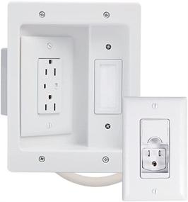 img 4 attached to 🔌 Legrand - OnQ, White, 5.1, CPS306W-V1 Legrand, Cable Management, Recessed In Wall TV Power Kit with Surge Protective Outlet for Enhanced Home Office & Theater Experience, CPS306WV1+