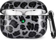 🐆 olytop airpods pro case leopard: cute protective cover for apple airpods 3, hard skin, keychain included -b leopard logo