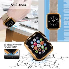 img 2 attached to Чехол Top4cus для Apple Watch 44 мм золотого цвета - мягкий TPU, антицарапин, легкий, совместим с сериями 6, SE, 5, 4, 3/2/1