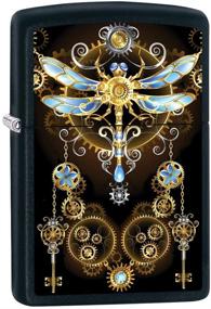 img 1 attached to 🐉 Steampunk Dragonfly Zippo Lighter - Black Matte Finish (Model 79992)