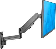 🖥️ mount-it! full motion gas spring monitor wall mount for flat panel screens up to 32", adjustable bracket with vesa 75 and 100 compatibility, 17.6 lbs capacity, black logo