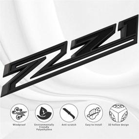 img 2 attached to New Z71 Emblems (2pcs) - Replacement for 2019-2021 Silverado 1500 2500 3500 Decal Badge 84632695 Nameplate OEM (Matte Black)