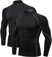 spozeal athletic turtleneck compression shirts men's clothing for active logo