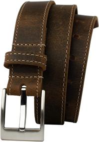 img 4 attached to 👖 Caraway Mountain Distressed Brown Leather Belt - American Made Full Grain Leather, Nickel Free Buckle