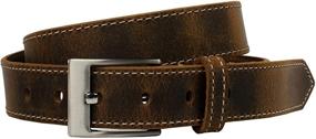 img 1 attached to 👖 Caraway Mountain Distressed Brown Leather Belt - American Made Full Grain Leather, Nickel Free Buckle