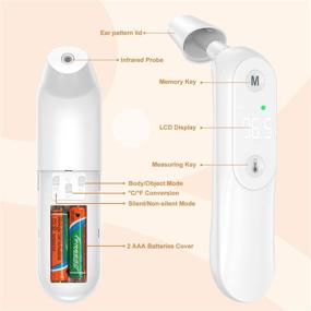 img 2 attached to Non-Contact Infrared Digital Thermometer for Kids & Adults Forehead - Accurate Readings, No Touch Technology in White