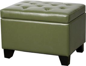 img 1 attached to 📦 Rectangular Bonded Leather Storage Ottoman in Asparagus Green by New Pacific Direct