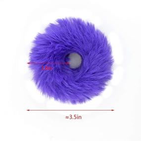 img 3 attached to Faux Fur Hair Scrunchies - 32PCS Jerbro Fur Hair Ties | Fuzzy Fur Hair Bands, Ropes, and Wristbands | Hair Rings | Ponytail Holders | Hair Accessories for Women & Girls