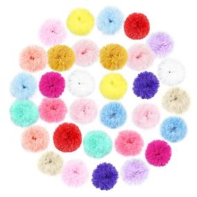 img 4 attached to Faux Fur Hair Scrunchies - 32PCS Jerbro Fur Hair Ties | Fuzzy Fur Hair Bands, Ropes, and Wristbands | Hair Rings | Ponytail Holders | Hair Accessories for Women & Girls