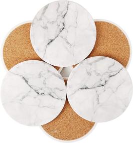 img 3 attached to Absorbent Ceramic Coasters Faux Marble