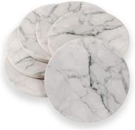 absorbent ceramic coasters faux marble logo