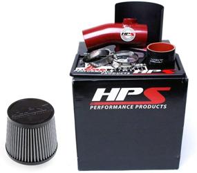 img 1 attached to Комплект воздухозаборника HPS Performance 827-531R Shortram с теплозащитным экраном Red