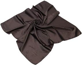 img 1 attached to Elegant Solid Color Square Women's Accessories: Scarves & Wraps for an Exquisite Touch