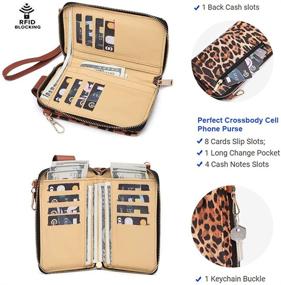 img 2 attached to XB Leather Crossbody Leopard Wristlet Women's Handbags & Wallets and Wristlets