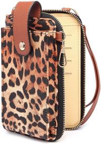 img 4 attached to XB Leather Crossbody Leopard Wristlet Women's Handbags & Wallets and Wristlets