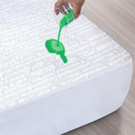 🛏️ queen size waterproof bamboo mattress protector, soft jacquard fabric, 3d air flow technology, fitted up to 18" deep, mattress pad cover logo