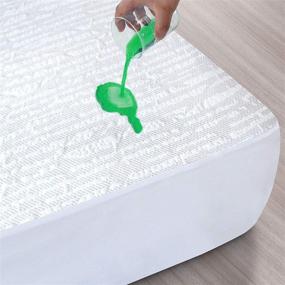 img 4 attached to 🛏️ Queen Size Waterproof Bamboo Mattress Protector, Soft Jacquard Fabric, 3D Air Flow Technology, Fitted up to 18" Deep, Mattress Pad Cover