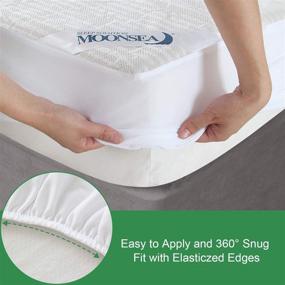 img 1 attached to 🛏️ Queen Size Waterproof Bamboo Mattress Protector, Soft Jacquard Fabric, 3D Air Flow Technology, Fitted up to 18" Deep, Mattress Pad Cover