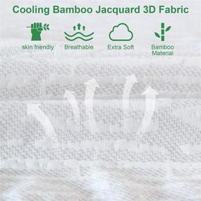 img 3 attached to 🛏️ Queen Size Waterproof Bamboo Mattress Protector, Soft Jacquard Fabric, 3D Air Flow Technology, Fitted up to 18" Deep, Mattress Pad Cover