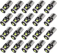 🔵 anourney 20pcs ice blue t10 194 168 2825 w5w 3smd led bulbs - enhance your vehicle's interior and exterior lighting! logo