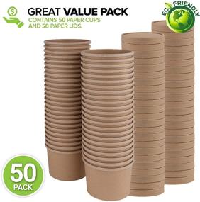 img 3 attached to Versatile Stock Your Home Kraft Brown Disposable Soup Cups - Ideal for Restaurants, Delis, and Cafes - 50 Count, 12 oz - Dual Use as Ice Cream Cups - Portable Soup Containers To Go