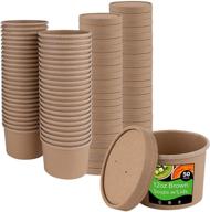 versatile stock your home kraft brown disposable soup cups - ideal for restaurants, delis, and cafes - 50 count, 12 oz - dual use as ice cream cups - portable soup containers to go logo