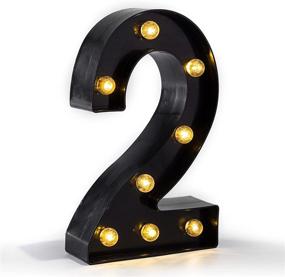 img 4 attached to 26 Alphabet and 10 Number LED Marquee Lights - Light Up Neon Letters Sign for Home, Party, Wedding, Bar Decoration - Wall-Mounted Night Light (Black, Number-2)