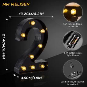 img 3 attached to 26 Alphabet and 10 Number LED Marquee Lights - Light Up Neon Letters Sign for Home, Party, Wedding, Bar Decoration - Wall-Mounted Night Light (Black, Number-2)